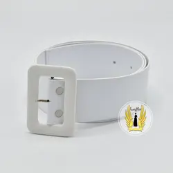 کمربند سگک چرم سفید