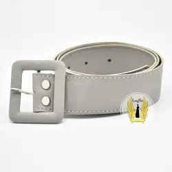 کمربند سگک چرم طوسی