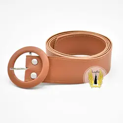 کمربند سگک چرم قهوه ای