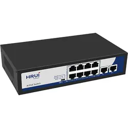 سوئیچ POE هشت پورت HRUI مدل HR900-AF-82N