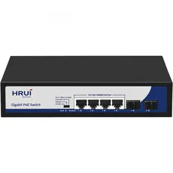 سوئیچ POE چهار پورت HRUI مدل HR901-AXG-42NS