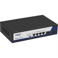سوئیچ POE چهار پورت HRUI مدل HR901-AXG-42NS
