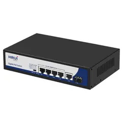 سوئیچ POE چهار پورت HRUI مدل HR901-AXG-411NS-120