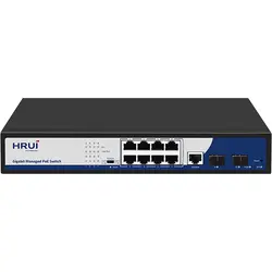 سوئیچ POE هشت پورت HRUI مدل HR901-AFGM-82NS