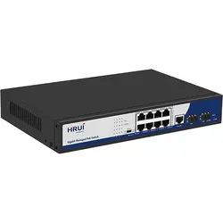 سوئیچ POE هشت پورت HRUI مدل HR901-AFGM-82NS