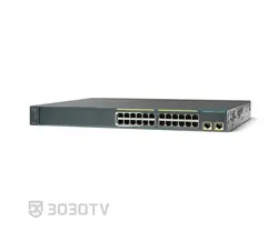 سوییچ شبکه PoE بیست و چهار پورت سیسکو مدل WS-C2960-24LT-L