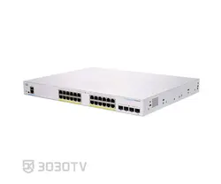 سوییچ شبکه +PoE گیگابیتی 24 پورت سیسکو مدل CBS350-24FP-4G