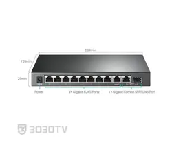 سوییچ شبکه PoE گیگابیتی ۱۰ پورت تی پی لینک مدل TL-SG1210MPE