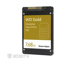 حافظه اینترنال SSD ظرفیت 7.68 ترابایت طلایی اینترپرایز وسترن دیجیتال مدل WDS768T1D0D