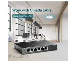 سوییچ شبکه +PoE شش پورت تی پی لینک مدل TL-SF1006P