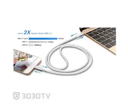 کابل شارژ تلفن همراه USB-C به USB-C ای دیتا مدل ACC3AL طول ۱ متر