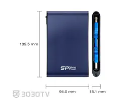 هارددیسک اکسترنال 1 ترابایت سیلیکون پاور مدل Armor A80