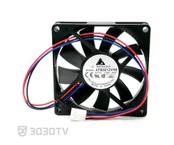 فن آکسیال ۸ در ۸ سانتی متر 0.3 آمپر ۱۲ ولت دلتا مدل AFB0812VHB