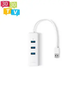 هاب USB 3.0 سه پورت و کارت شبکه تی پی لینک مدل UE330