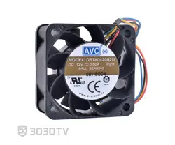 فن ۴ در ۴ سانتی متر ۰.۵ آمپر ۱۲ ولت AVC مدل DBTA0420B2U