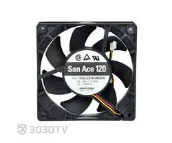 فن ۱۲ در ۱۲ سانتی متر ۰.۴۷ آمپر ۲۴ ولت SANYODENKI مدل 9G1224G4D04