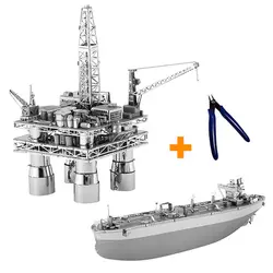 پازل فلزی سه بعدی OFFSHORE OIL RIG &amp; OIL TANKER