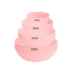 ست کاسه پلاستیکی گرد لیمون 4 سایز