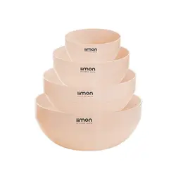 ست کاسه پلاستیکی گرد لیمون 4 سایز