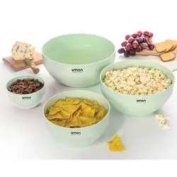 ست کاسه پلاستیکی گرد لیمون 4 سایز