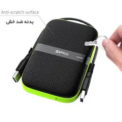 هارد اکسترنال سیلیکون پاور مدل silicon power hard SP Armor A60 ظرفیت 2 ترابایت