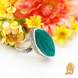 انگشتر صفوی قلم نگین عقیق خراسانی دستساز