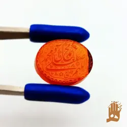 سنگ عقیق پرتغالی یمنی با حکاکی ذکر شریف صلوات