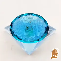 سنگ توپاز آبی سنتاتیک با حکاکی یا محمد (ص)