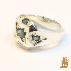انگشتر فیلی اسپرت نگین مخراجی یاقوت کبود آفریقایی