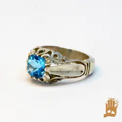 انگشتر فیلی اشک حلالی نگین توپاز