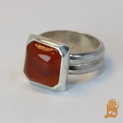 انگشتر صفوی اسپرت نگین عقیق سرخ یمنی