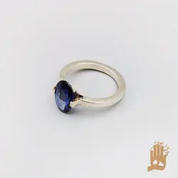 انگشتر صفوی نگین یاقوت آبی آفریقایی