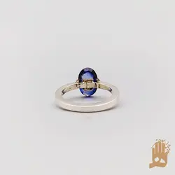 انگشتر صفوی نگین یاقوت آبی آفریقایی