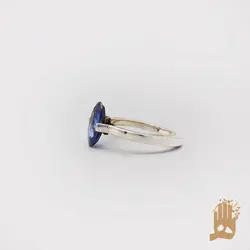 انگشتر صفوی نگین یاقوت آبی آفریقایی