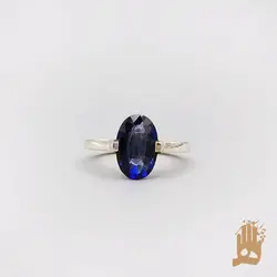 انگشتر صفوی نگین یاقوت آبی آفریقایی