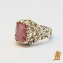 انگشتر فیلی پولکی نگین ترمالین