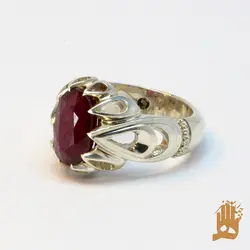 انگشتر فیلی اشکی نگین یاقوت سرخ آفریقایی