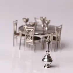 ست میز غذاخوری با شربت خوری مینیاتوری از جنس نقره