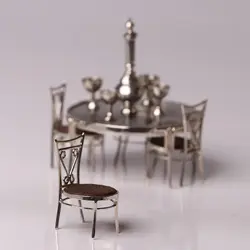 ست میز غذاخوری با شربت خوری مینیاتوری از جنس نقره
