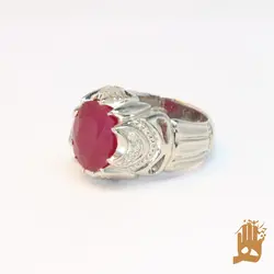 انگشتر فیلی شش حلال نگین یاقوت سرخ آفریقایی