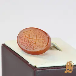 سنگ عقیق پرتغالی خراسانی با حکاکی یا قمر بنی هاشم