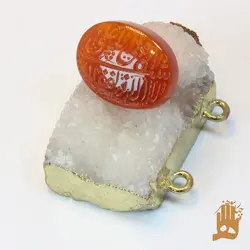 سنگ عقیق سرخ خراسانی با حکاکی لا فتی الا علی، لا سیف الا ذوالفقار