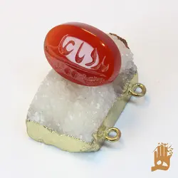 سنگ عقیق سرخ خراسانی با حکاکی یا علی مدد