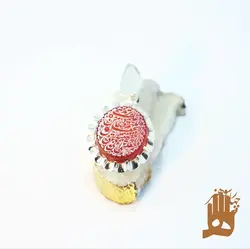 گردنی دور چنگ نگین عقیق سرخ یمنی با حکاکی اللهم اجعلنی فی درعک الحصینه