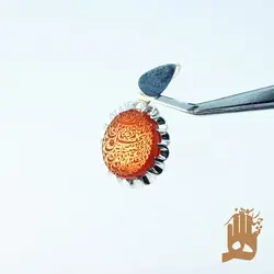 گردنی دور چنگ نگین عقیق سرخ یمنی با حکاکی اللهم اجعلنی فی درعک الحصینه