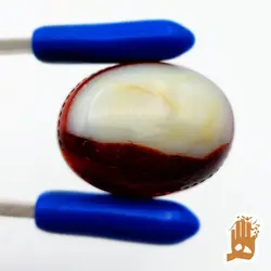 نگین عقیق سرخ و سفید سلیمانی طبیعی با حکاکی یا سیدالشهدا (خط کوفی)