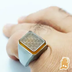 انگشتر فیلی اسپرت عقیق زرد