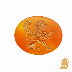 سنگ عقیق سرخ با حکاکی شیر هخامنشی