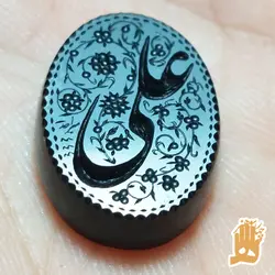 سنگ عقیق جز یمنی با حکاکی نام علی علیه السلام