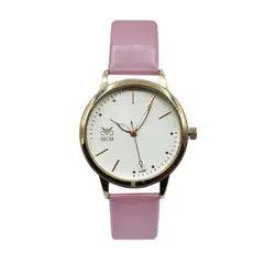 ساعت مچی عقربه ای زنانه ام جی ام بند صورتی